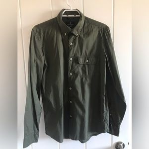 AE Olive Green Button Down Dress Shirt